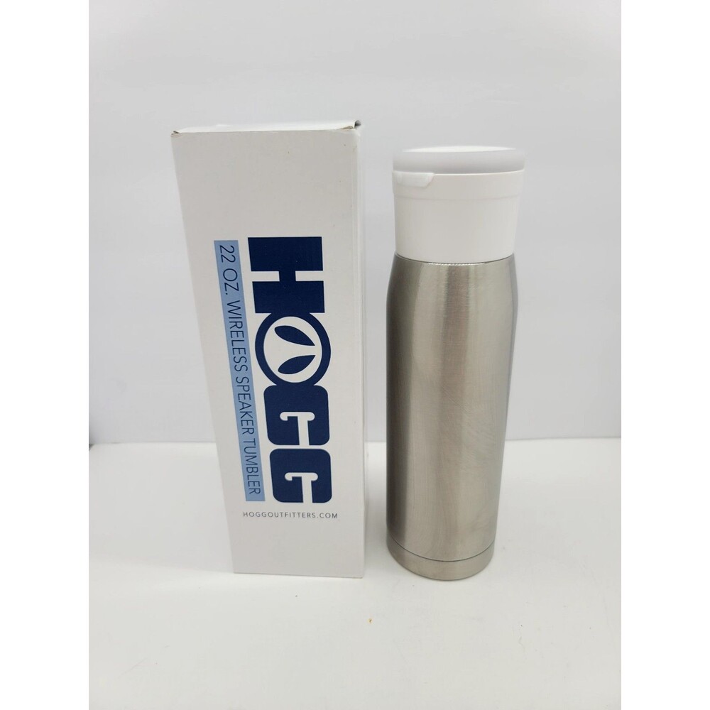 HOGG 22 oz Wireless Speaker Tumbler Stainless Steel Vacuum Insulated White Top